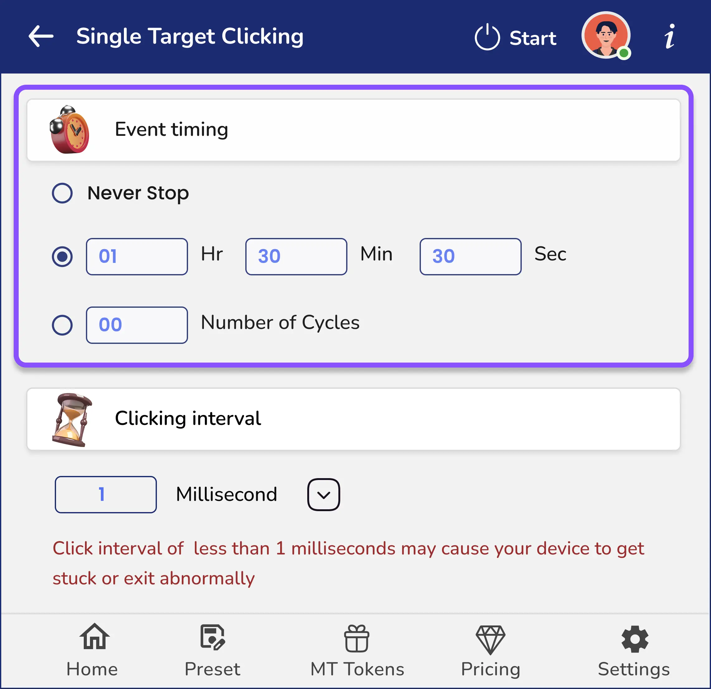 Step 1: Select Event Timing